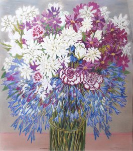 Agapantha, crisantemos y claveles, 2012, gouache